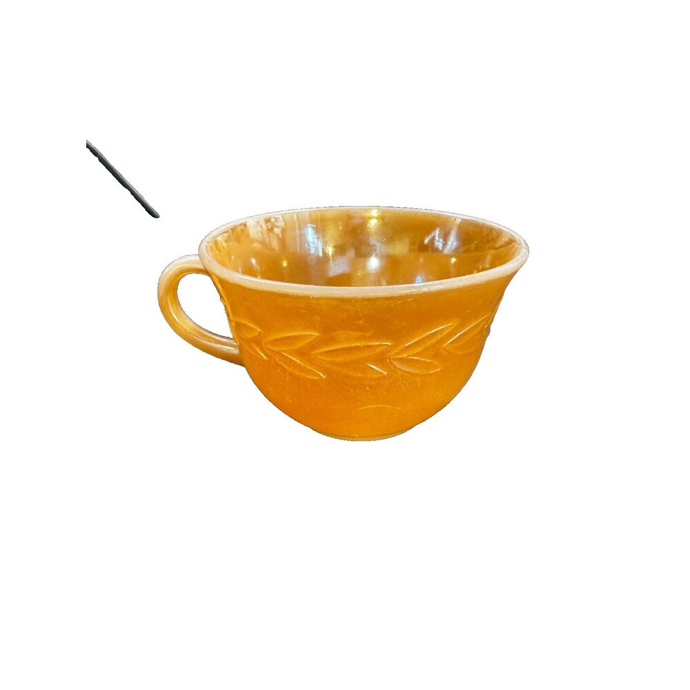 Fire-King Amber glass cup vintage tea coffee
